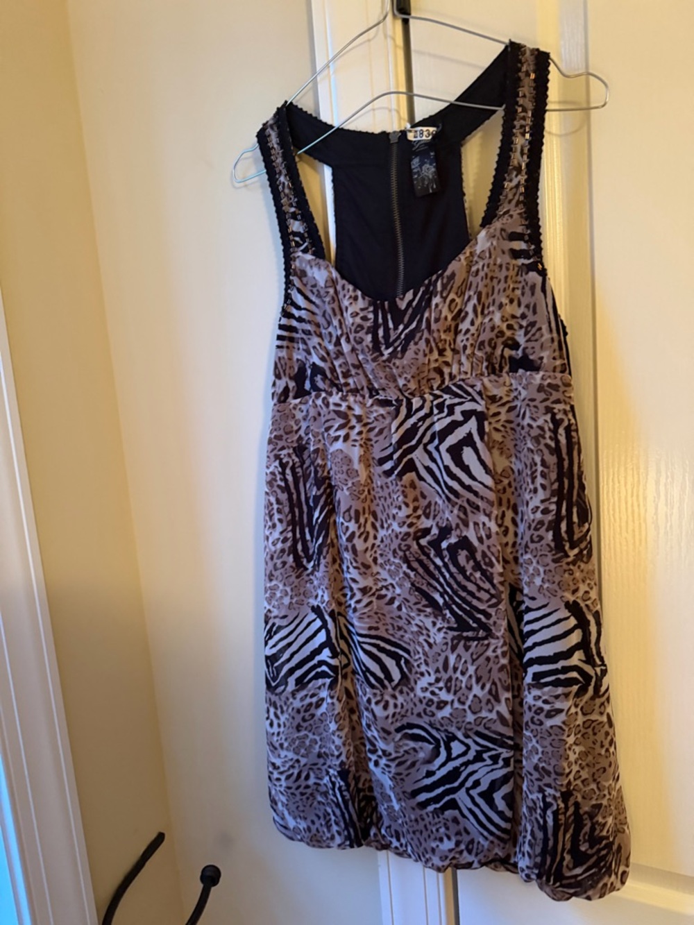Guess Animal Print Mini Dress in Brown and Black